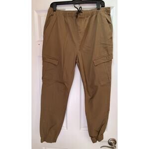 Mecca Cargo Pants Mens Size Large Baggy Pull On Drawstring Joggers Skater Tan